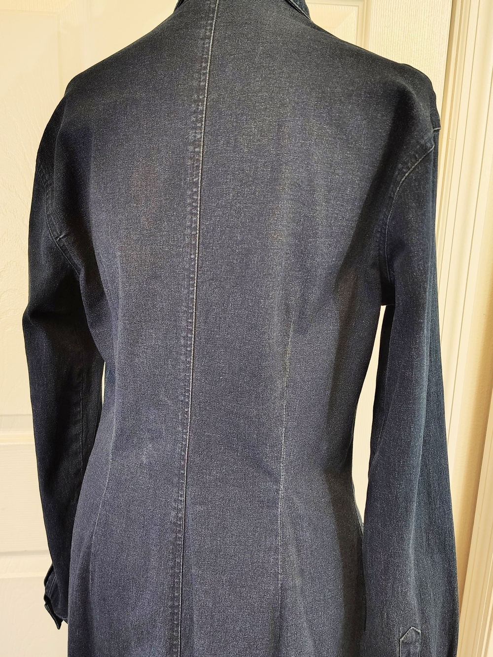Vintage Newport News Denim Maxi Dress Long Sleeve Mothers Day 90s Y2K Western 12 - Picture 5 of 12